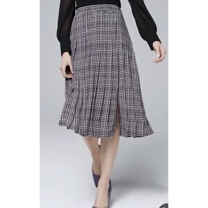White House Black Market Black and White Midi Skirt EUC